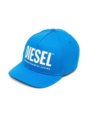 Diesel Kids logo-print baseball cap - Blue