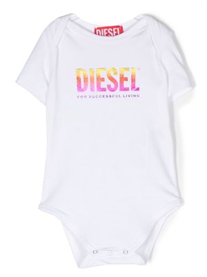 Diesel Kids logo-print cotton bodysuit - White