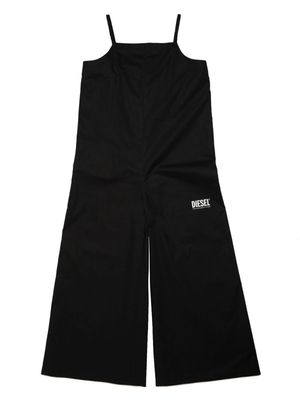 Diesel Kids logo-print cotton jumpsuit - Black