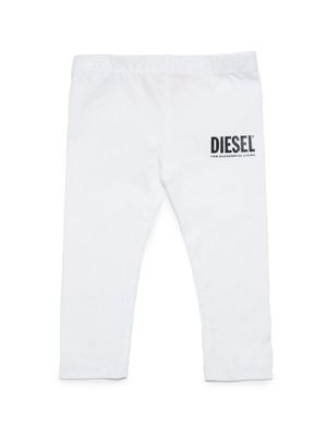 Diesel Kids logo-print cotton leggings - White