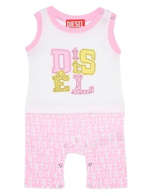 Diesel Kids logo-print cotton romper - Pink