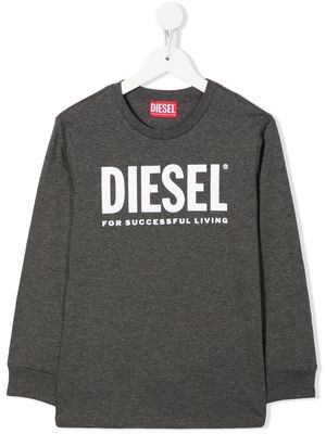 Diesel Kids logo-print cotton sweatshirt - Grey