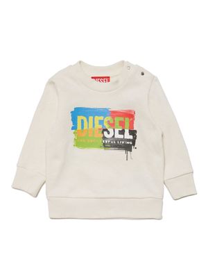 Diesel Kids logo-print cotton sweatshirt - Neutrals