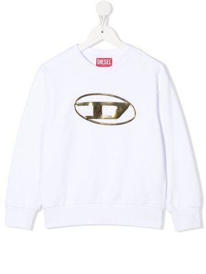 Diesel Kids logo-print cotton sweatshirt - White