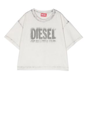 Diesel Kids logo-print cotton T-shirt - Neutrals