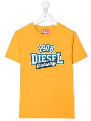 Diesel Kids logo-print cotton T-shirt - Yellow