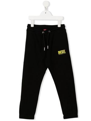 Diesel Kids logo-print cotton track pants - Black