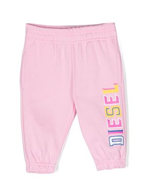 Diesel Kids logo-print cotton track pants - Pink