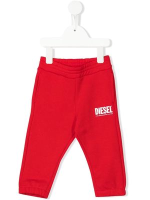 Diesel Kids logo-print cotton track pants - Red