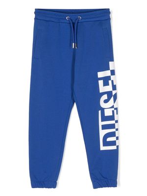 Diesel Kids logo-print cotton trousers - Blue