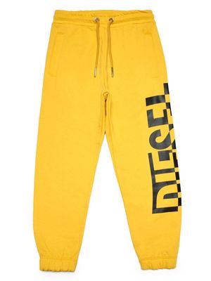 Diesel Kids logo-print cotton trousers - Yellow