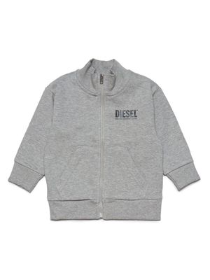 Diesel Kids logo-print cotton zipped sweatshirt - Grey