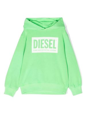 Diesel Kids logo-print detail hoodie - Green