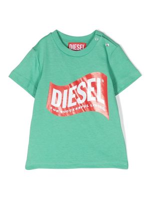 Diesel Kids logo-print detail T-shirt - Green
