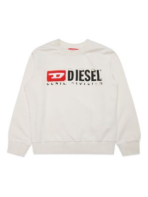 Diesel Kids logo-print distressed sweatshirt - White