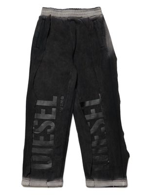 Diesel Kids logo-print faded-effect track trousers - Black