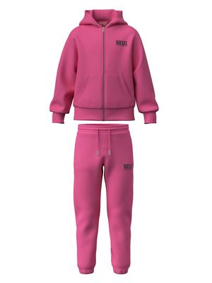 Diesel Kids logo-print fleece tracksuit - Pink