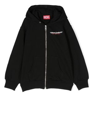 Diesel Kids logo-print hooded sweatshirt - Black