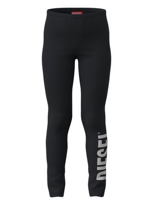 Diesel Kids logo-print mid-rise leggings - Black
