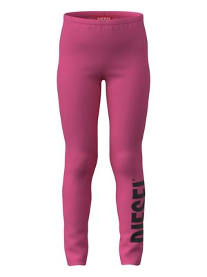 Diesel Kids logo-print mid-rise leggings - Pink