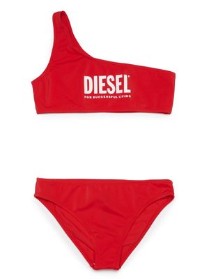Diesel Kids logo-print off-shoulder bikini set - Red