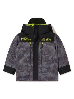 Diesel Kids logo-print padded jacket - Black