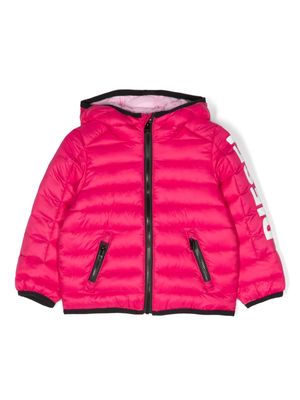 Diesel Kids logo-print padded jacket - Pink