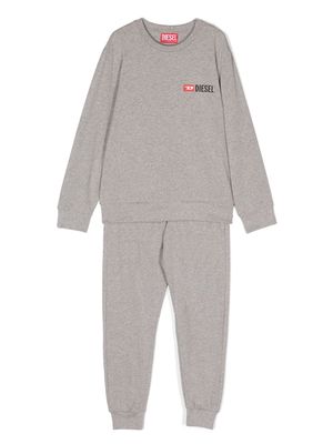 Diesel Kids logo-print pajama set - Grey