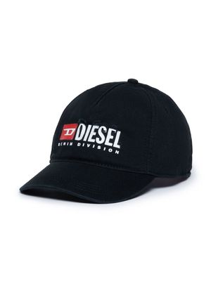 Diesel Kids logo-print ripped baseball cap - Black