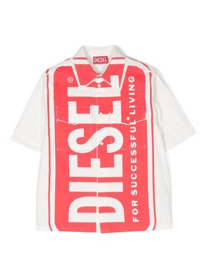Diesel Kids logo-print short-sleeve shirt - White
