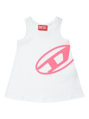 Diesel Kids logo-print sleeveless cotton top - White