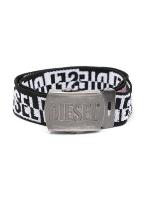 Diesel Kids logo-print strap belt - Black