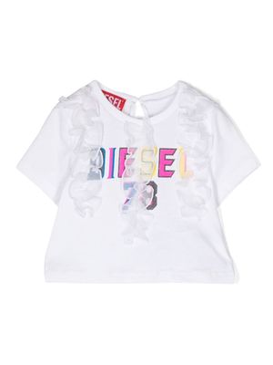 Diesel Kids logo-print T-shirt - K100 WHITE