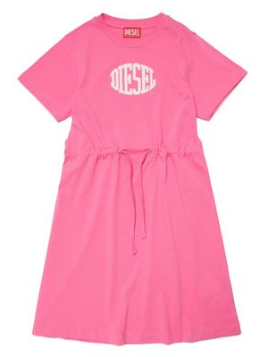 Diesel Kids logo-print tied-waist dress - Pink