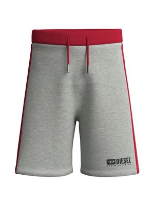 Diesel Kids logo-print two-tone cotton shorts - Grey