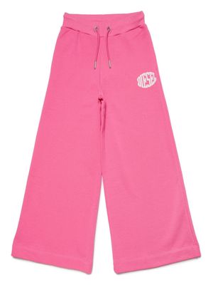 Diesel Kids logo-print wide-leg trousers - Pink