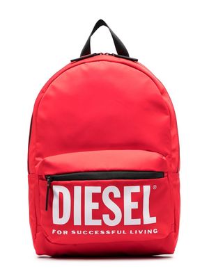 Diesel Kids logo-print zip-fastening backpack - Red