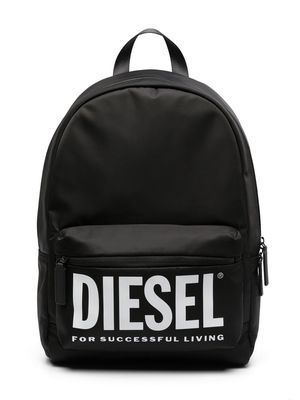 Diesel Kids logo-print zip-up back pack - Black