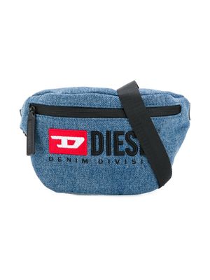 Diesel Kids logo zipped shoulder bag - Blue
