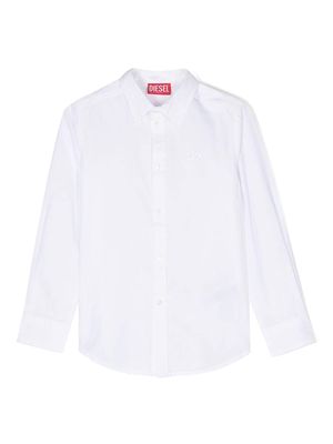 Diesel Kids long-sleeve cotton shirt - White