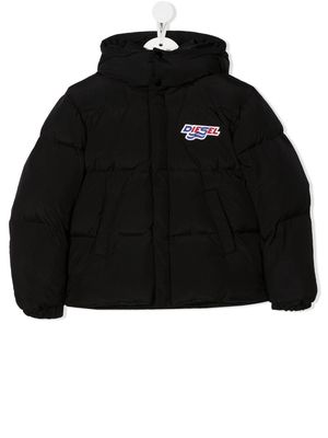 Diesel Kids long sleeve puffer jacket - Black