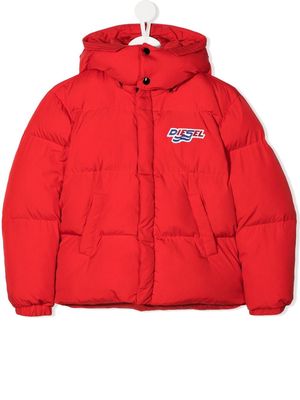 Diesel Kids long sleeve puffer jacket - Red
