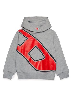 Diesel Kids Macro D logo hoodie - Grey