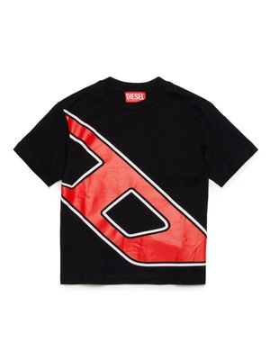 Diesel Kids Macro D logo T-shirt - Black