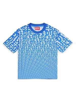 Diesel Kids monogram-print cotton T-shirt - Blue