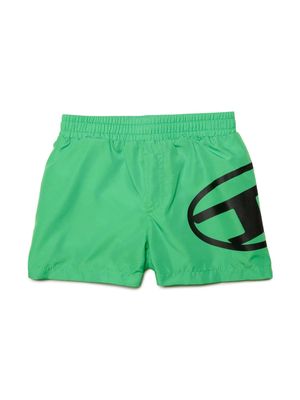 Diesel Kids Mrulb logo-print swim shorts - Green