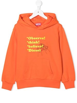 Diesel Kids Observe! Think! Believe! hoodie - Orange