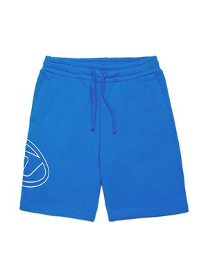 Diesel Kids Oval D cotton shorts - Blue