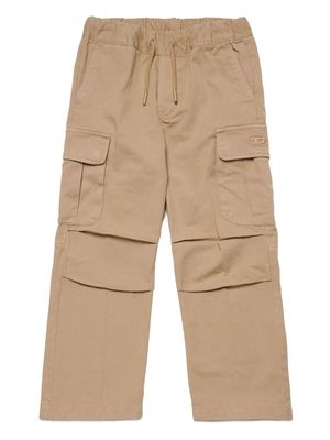 Diesel Kids Oval D-embroidery cargo trousers - Neutrals