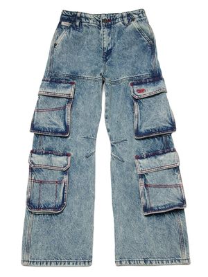 Diesel Kids Oval D-embroidery jeans - Blue
